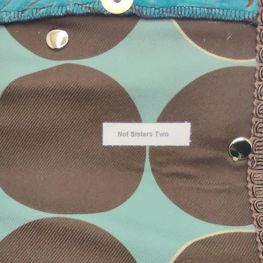 NWOT Plush Handbag Artisan-Made Turquoise/Brown w/Beads by Not Sisters Too - Picture 7 of 9